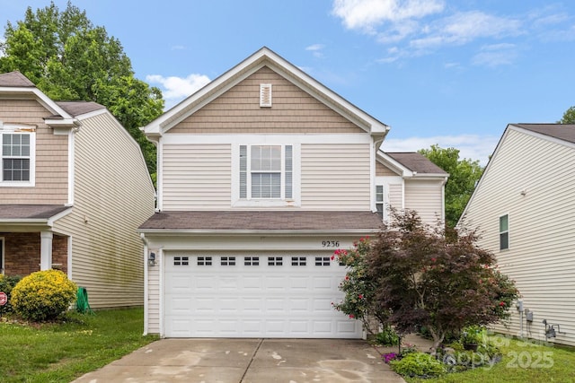 9236 Clifton Meadow Dr, Matthews, NC 28105 - traditional-style house with concrete driveway and an attached garage