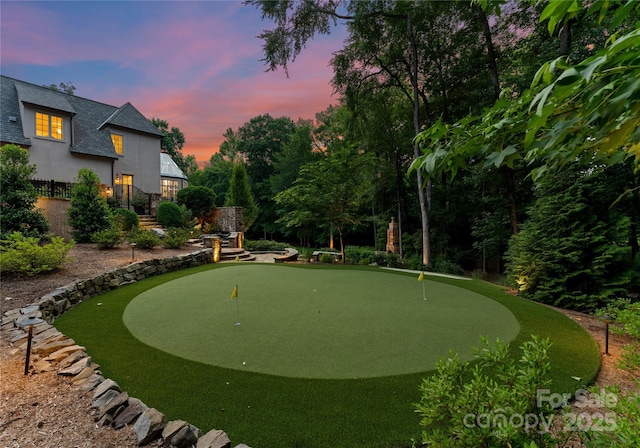 8500 Longview Club Dr, Waxhaw, NC 28173 - view of community featuring an area to practice putting and stairs