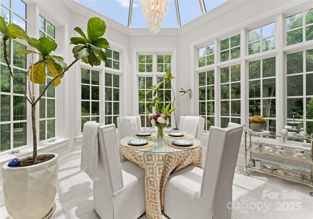8500 Longview Club Dr, Waxhaw, NC 28173 - sunroom with a chandelier