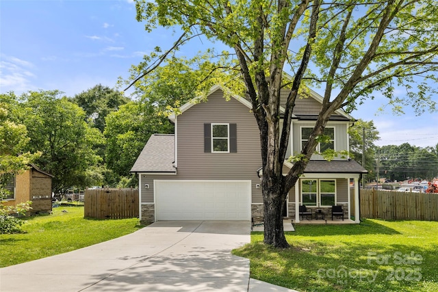 4209 Grier St, Gastonia, NC 28056 - traditional-style house featuring stone siding, driveway, and an attached garage