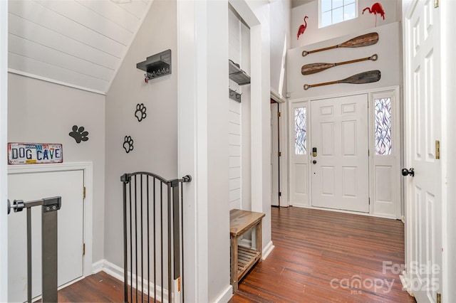 108 Shade Tree Cir, Fort Mill, SC 29715 - foyer entrance with dark wood finished floors and vaulted ceiling