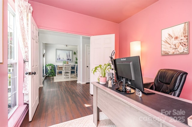 108 Shade Tree Cir, Fort Mill, SC 29715 - office featuring dark wood-type flooring and baseboards