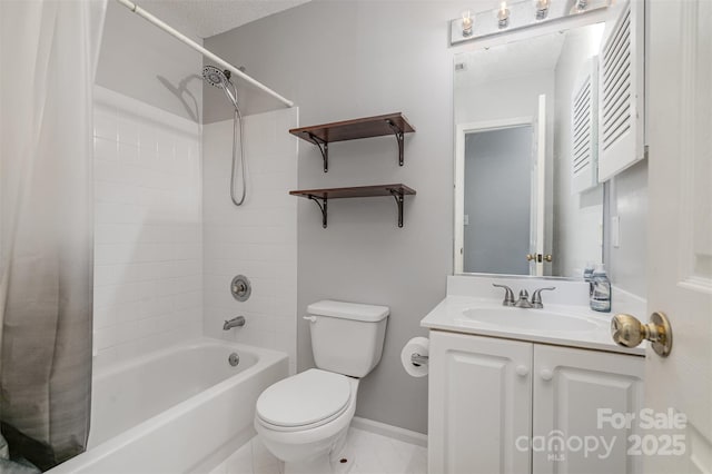 108 Shade Tree Cir, Fort Mill, SC 29715 - full bath with shower / tub combo, vanity, and a textured ceiling