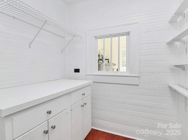 12300 Caldwell Rd, Charlotte, NC 28213 - laundry room featuring dark wood-type flooring