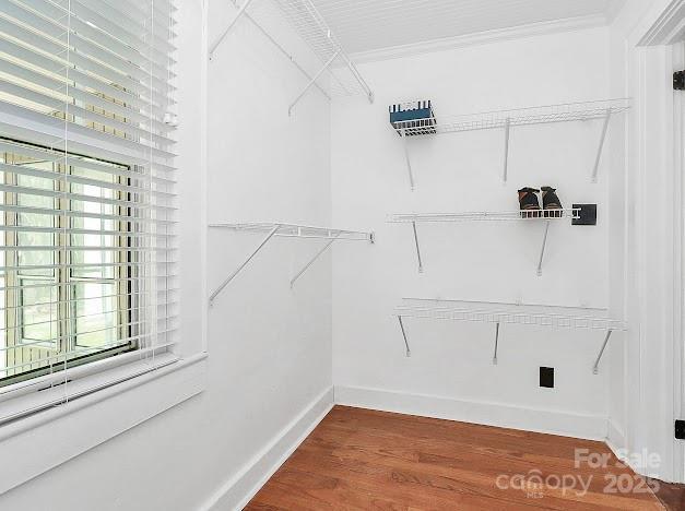 12300 Caldwell Rd, Charlotte, NC 28213 - walk in closet featuring wood finished floors