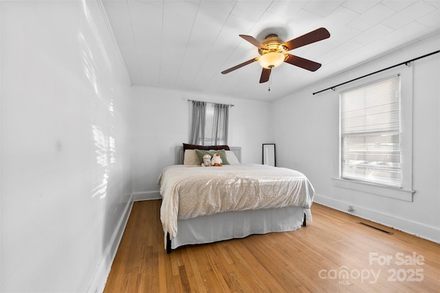 1008 Valley St, Kannapolis, NC 28081 - bedroom with baseboards, light wood finished floors, and a ceiling fan