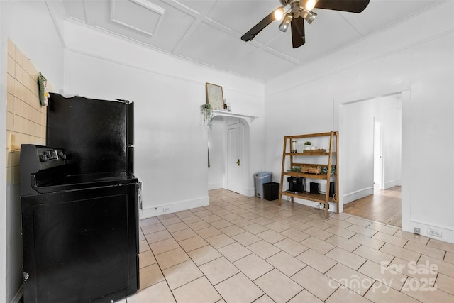 1008 Valley St, Kannapolis, NC 28081 - living room with a ceiling fan and baseboards