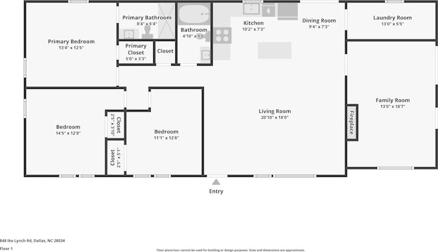 848 Ike Lynch Rd, Dallas, NC 28034 - view of floor plan / room layout