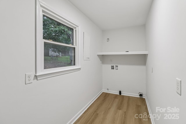848 Ike Lynch Rd, Dallas, NC 28034 - laundry area with wood finished floors and hookup for a washing machine