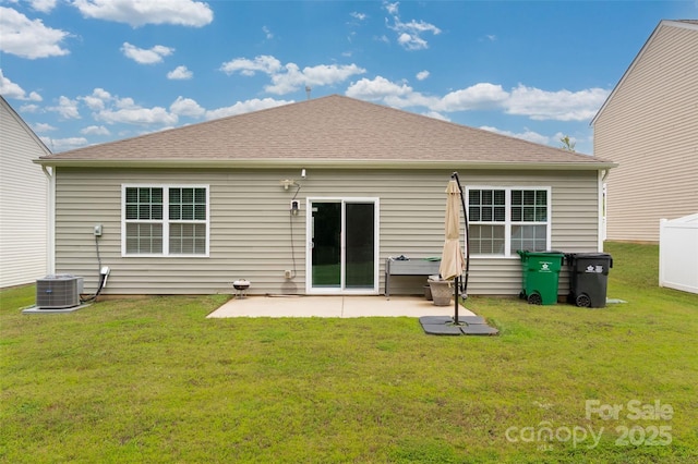 10410 Bradstreet Commons Way, Charlotte, NC 28215 - back of property with a patio area, a yard, and a shingled roof