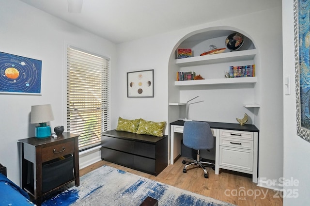 10043 Tepa Pl, Tega Cay, SC 29708 - home office featuring light wood finished floors and built in features