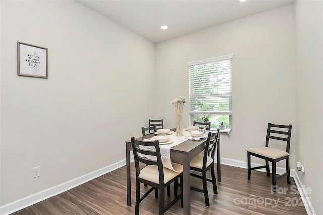 11733 Mesquite Rd, Huntersville, NC 28078 - dining room featuring dark wood-style floors, baseboards, and recessed lighting