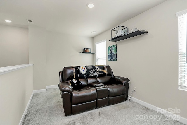 11733 Mesquite Rd, Huntersville, NC 28078 - home theater room with carpet floors, baseboards, plenty of natural light, and recessed lighting