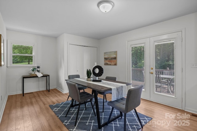 146 Duff St, Gastonia, NC 29715 - dining space featuring light wood-style flooring, french doors, and baseboards
