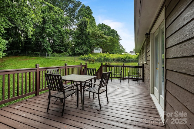146 Duff St, Gastonia, NC 29715 - wooden terrace with outdoor dining space