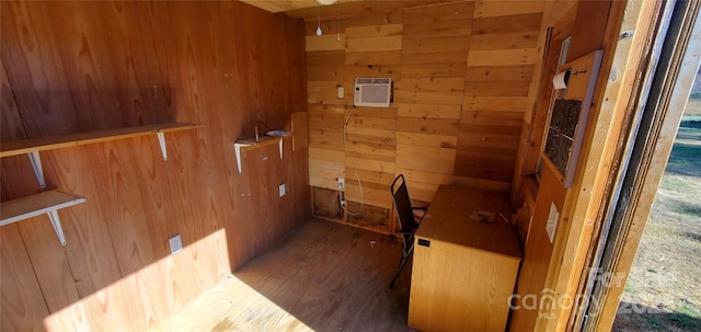 711 Burtonwood Ln, Lincolnton, NC 28092 - unfurnished office with wooden walls and wood finished floors
