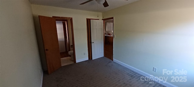 711 Burtonwood Ln, Lincolnton, NC 28092 - unfurnished bedroom featuring carpet flooring, baseboards, and a ceiling fan