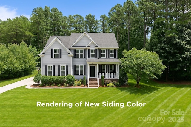 274 Cove Creek Loop, Mooresville, NC 28117 - view of front of house featuring a front lawn and a porch