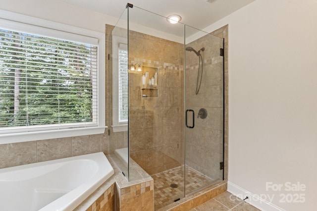 274 Cove Creek Loop, Mooresville, NC 28117 - full bath featuring a bath, a shower stall, and tile patterned floors