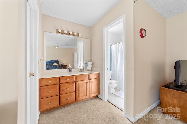 10951 Fox Mill Ln, Charlotte, NC 28277 - full bathroom featuring vanity, a ceiling fan, and a shower with shower curtain