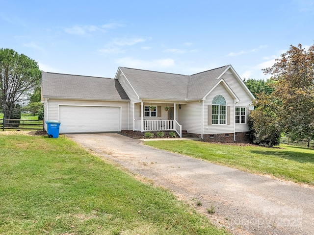 7006 Lone Eagle Dr # 18, Monroe, NC 28110 - single story home with covered porch, driveway, a garage, crawl space, and roof with shingles