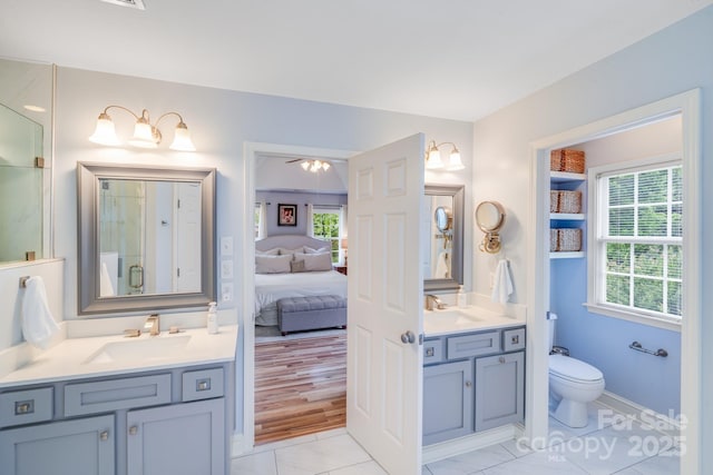 10127 Tallent Ln, Huntersville, NC 28078 - ensuite bathroom featuring two vanities and an enclosed shower