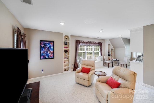 10127 Tallent Ln, Huntersville, NC 28078 - carpeted living room with baseboards and recessed lighting