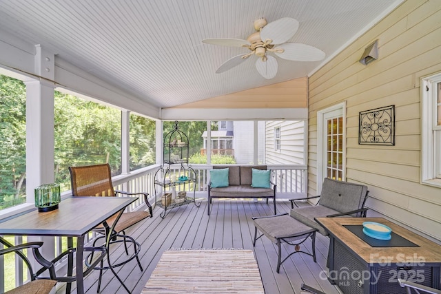 10127 Tallent Ln, Huntersville, NC 28078 - deck with outdoor lounge area and ceiling fan