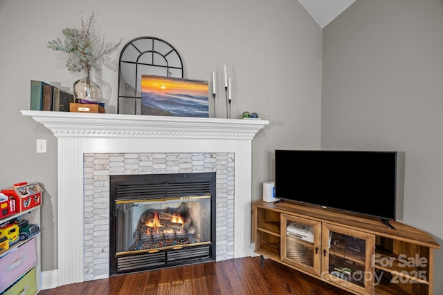 201 Windsor Forest Cir, Fletcher, NC 28732 - detailed view of a glass covered fireplace and wood finished floors