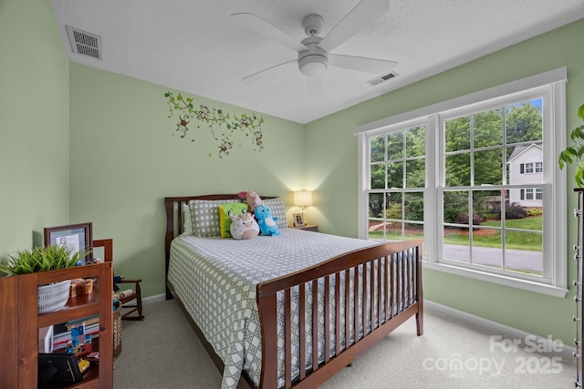 201 Windsor Forest Cir, Fletcher, NC 28732 - bedroom with carpet flooring, a textured ceiling, and ceiling fan