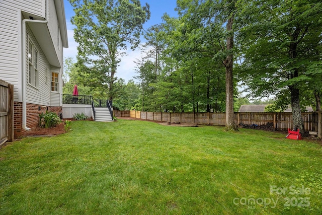 201 Windsor Forest Cir, Fletcher, NC 28732 - fenced backyard featuring stairs and a wooden deck