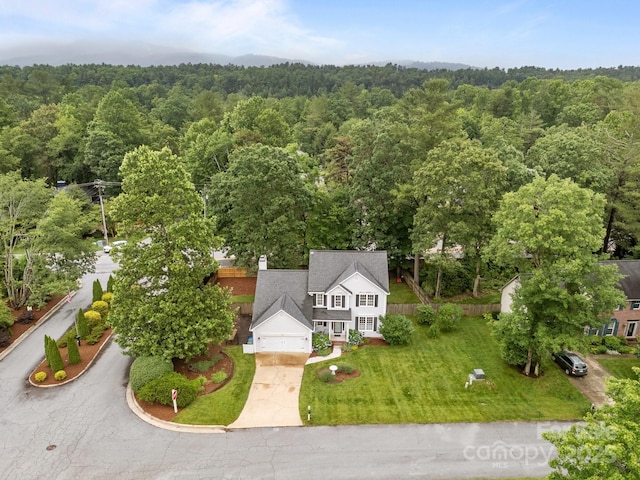 201 Windsor Forest Cir, Fletcher, NC 28732 - view from above of property featuring a heavily wooded area