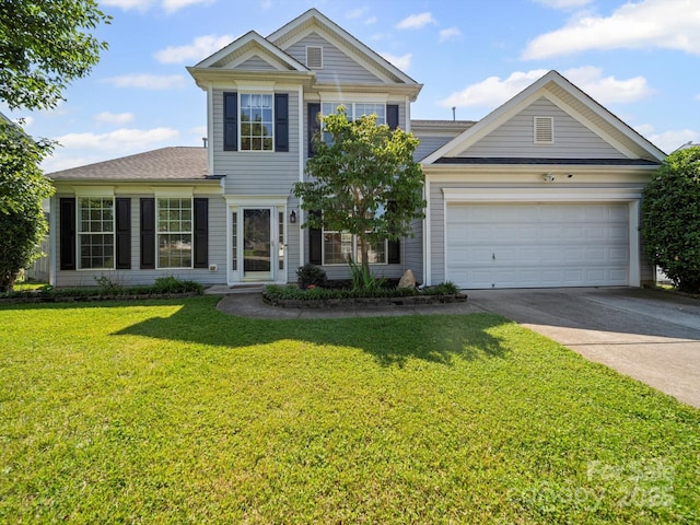 5921 Firethorne Ln, Concord, NC 28025 - traditional-style home with driveway, a front lawn, and an attached garage