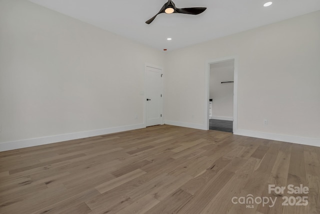 127 View Ridge Parkway, Leicester, NC 28748 - empty room with wood finished floors, ceiling fan, and recessed lighting