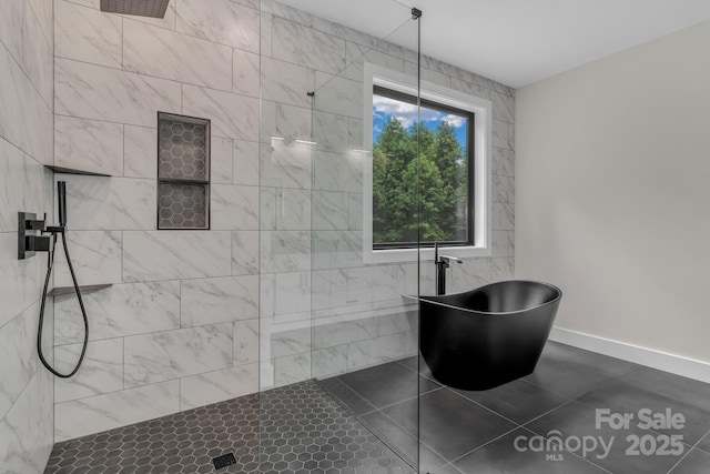 127 View Ridge Parkway, Leicester, NC 28748 - full bathroom with a walk in shower and a freestanding tub