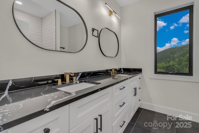 127 View Ridge Parkway, Leicester, NC 28748 - bathroom featuring double vanity and tile patterned flooring