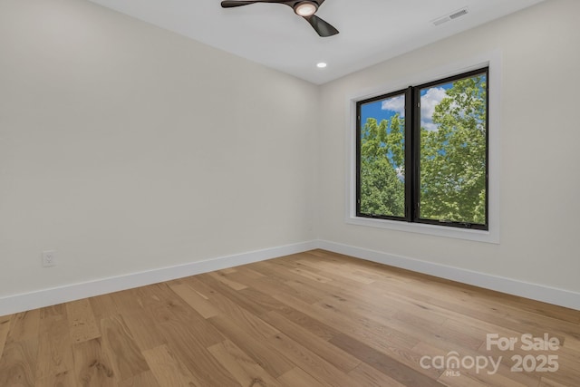 127 View Ridge Parkway, Leicester, NC 28748 - empty room featuring light wood-style floors, a ceiling fan, and recessed lighting