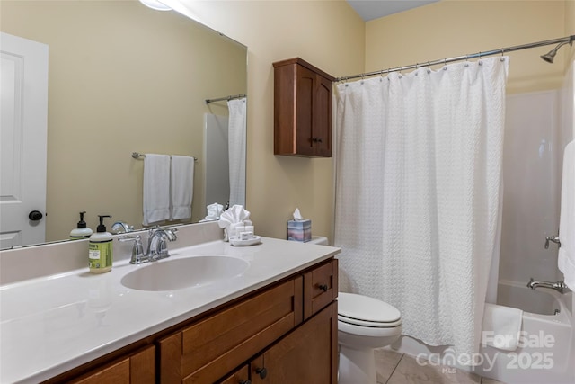 26 Byrdcliffe Ln, Asheville, NC 28805 - bathroom with vanity, shower / bath combo with shower curtain, and tile patterned floors