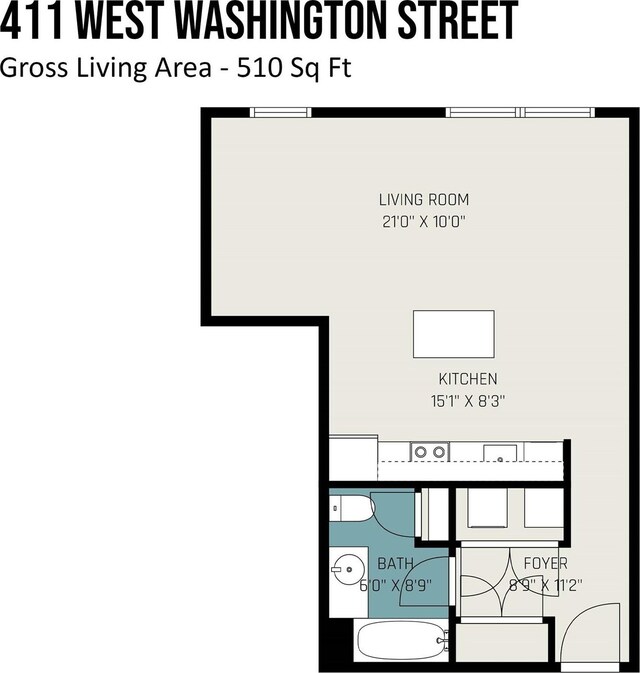 411 W Washington St, Greensboro, NC 27401 - home floor plan