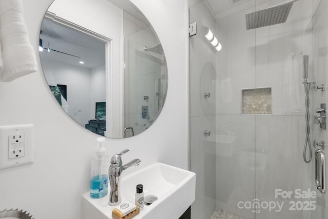 28 Carrick Ln, Brevard, NC 28712 - bathroom featuring a shower stall and vanity