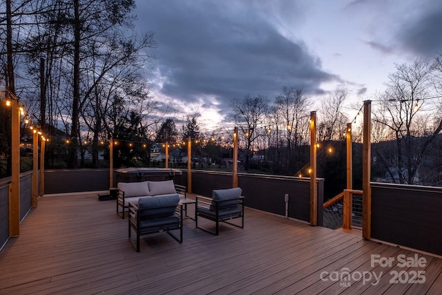 28 Carrick Ln, Brevard, NC 28712 - wooden deck featuring a hot tub