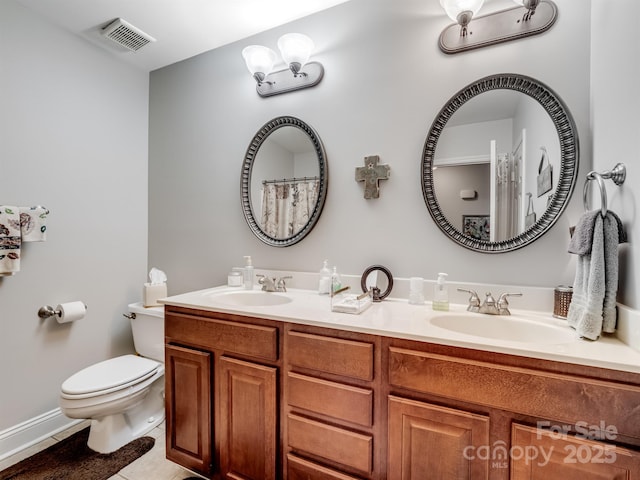 1836 Fairlawn Ct, Rock Hill, SC 29732 - full bath featuring double vanity, toilet, and tile patterned floors
