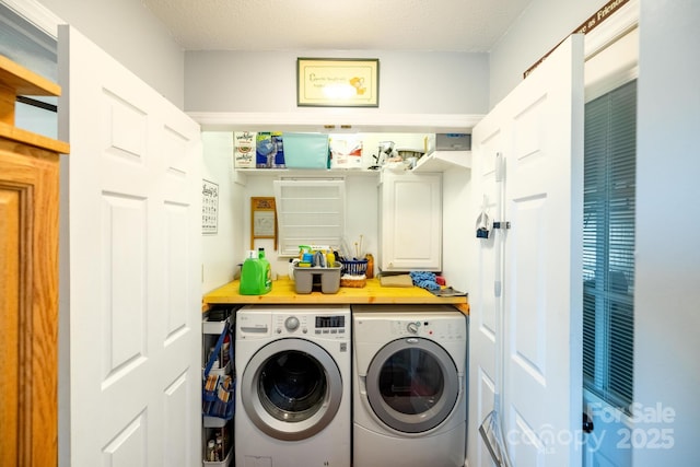 347 Hickory Mountain Rd, Sparta, NC 28675 - laundry area featuring washer and clothes dryer and cabinet space