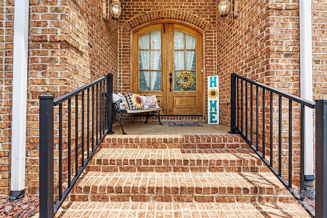 1616 Indian Springs Dr NW, Conover, NC 28613 - property entrance with brick siding and french doors