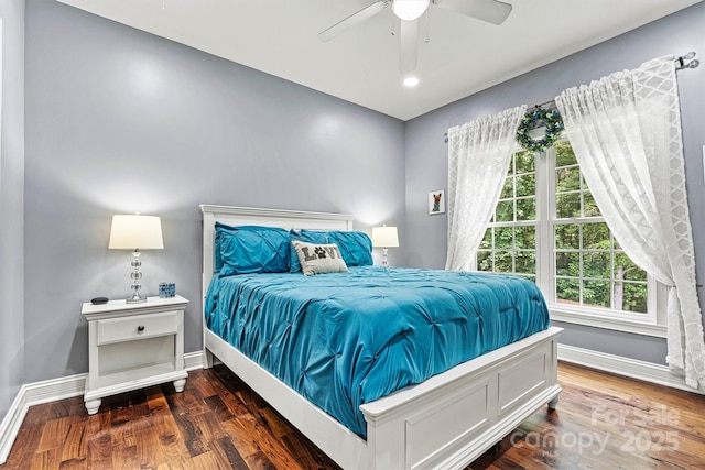 1616 Indian Springs Dr NW, Conover, NC 28613 - bedroom with baseboards, wood finished floors, and ceiling fan