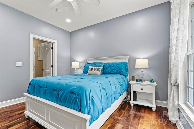 1616 Indian Springs Dr NW, Conover, NC 28613 - bedroom with baseboards, wood finished floors, and ceiling fan