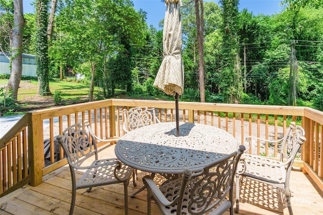 2116 Eastway Dr, Charlotte, NC 28205 - wooden terrace featuring outdoor dining area
