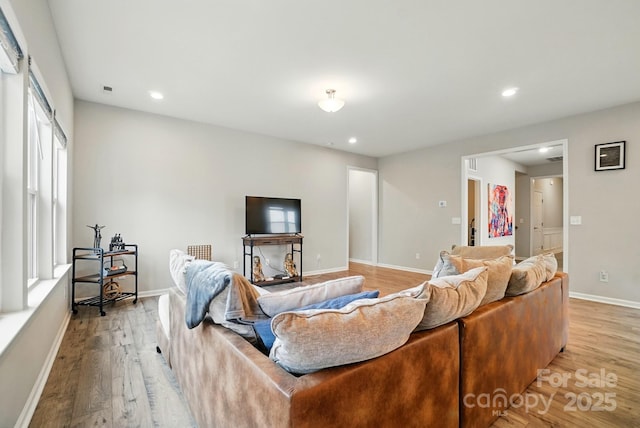 18619 Mainsail Ct, Lancaster, SC 29720 - living area featuring light wood-style floors, recessed lighting, and baseboards
