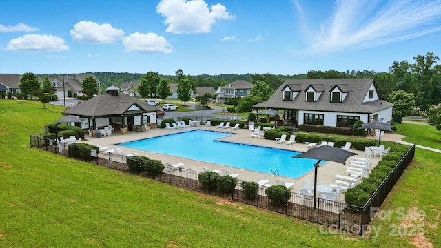18619 Mainsail Ct, Lancaster, SC 29720 - community pool with a gazebo, a patio area, and a residential view