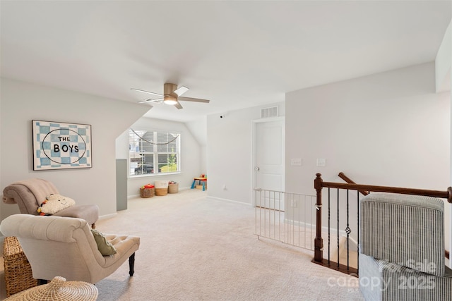 17637 Snug Harbor Rd, Charlotte, NC 28278 - living area with ceiling fan, carpet floors, and baseboards
